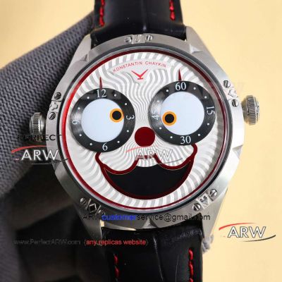 Konstantin Chaykin White Face Russian Clown Leather Strap Watch Replica 